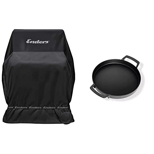 Enders® Abdeckhaube für Gasgrills: Monroe 2+3, Monroe PRO X 3, Boston 2+3 Brenner ohne Kocher, Polyestergewebe, 5693 & ® Switch Grid Pfanne, aus Gusseisen, 7792 von Enders