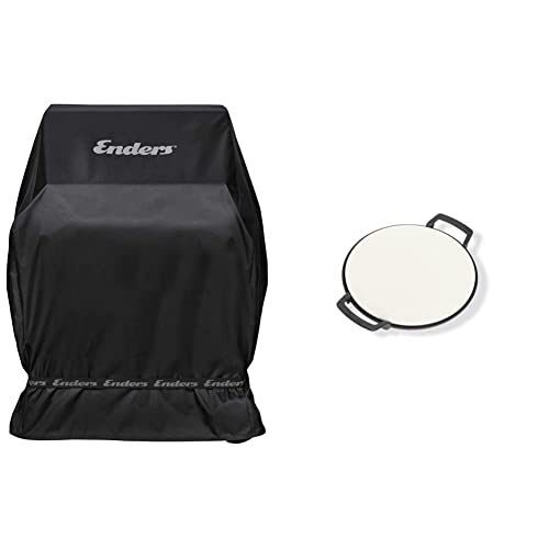 Enders® Abdeckhaube für Gasgrills: Monroe 2+3, Monroe PRO X 3, Boston 2+3 Brenner ohne Kocher, Polyestergewebe, 5693 & ® Switch Grid Pizzastein, Halter aus Gusseisen, 7790 von Enders