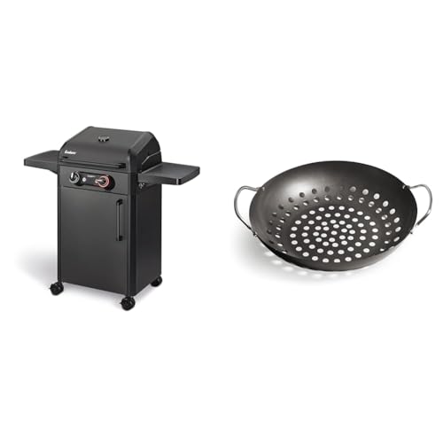 Enders® Elektrogrill eFLOW PRO 2 TURBO™ aus der SHADOW-Serie & ® GEMÜSEPFANNE Grill-Zubehör 8790, BBQ Gourmet, für Gemüse, Salat, Fisch, Pfanne, beschichtet von Enders