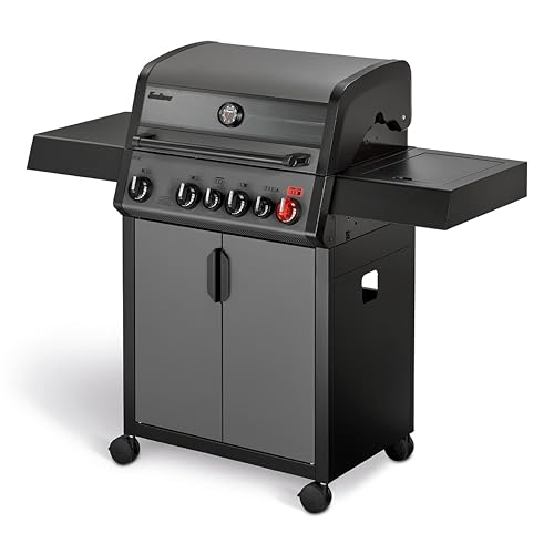 Enders Gasgrill Hyde 4 SIKR Turbo, 4-Brenner aus Edelstahl für kraftvolles direktes und indirektes Grillen, 800 °C Turbo Zone, Switch Grid, Infarot-Backburner und Seitenkocher #8041 von Enders