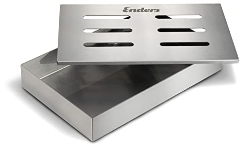 Enders® RÄUCHERBOX EDELSTAHL 8812 Räuchermehl, Räucherchips, Räucherpellets, Grill-Zubehör, Gasgrill BBQ, silber von Enders