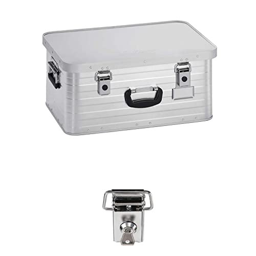 Enders Alubox 47 L mit Schloss Set - Aluminium Box 1 mm Wandstärke, spritzwasserdicht, stapelbar - Alukiste, Metallkiste, Metallbox mit Deckel - verwendbar als Transportbox, Werkzeugkiste, Lagerbox von Enders