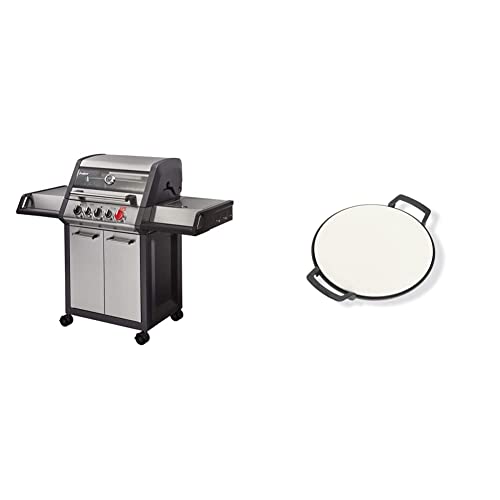 Enders Gasgrill MONROE PRO 3 SIK TURBO, 3-Brenner mit Kocher, Backburner-Infrarotbrenner, PanoVision Sicht, Guss-Rost, TURBO ZONE, HEAT RANGE Brenner und SIMPLE CLEAN #8376 & SWITCH GRID Pizzastein von Enders