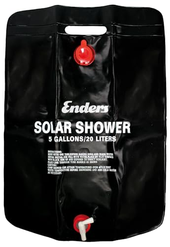 Enders SOLARDUSCHE 20 Liter, 7497, Außendusche, Campingdusche, Gartendusche, mit Handbrause, mobil, Outdoor, inkl. 2 Meter Leine von Enders