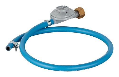 Enders Set mit Druckregler (Ausgangsdruck 29 m) und Schlauch – Set für Anschluss Gas BBQ – Schlauchlänge: 80 cm, Innendurchmesser 8 mm – Italienischer Anschluss #1210 von Enders