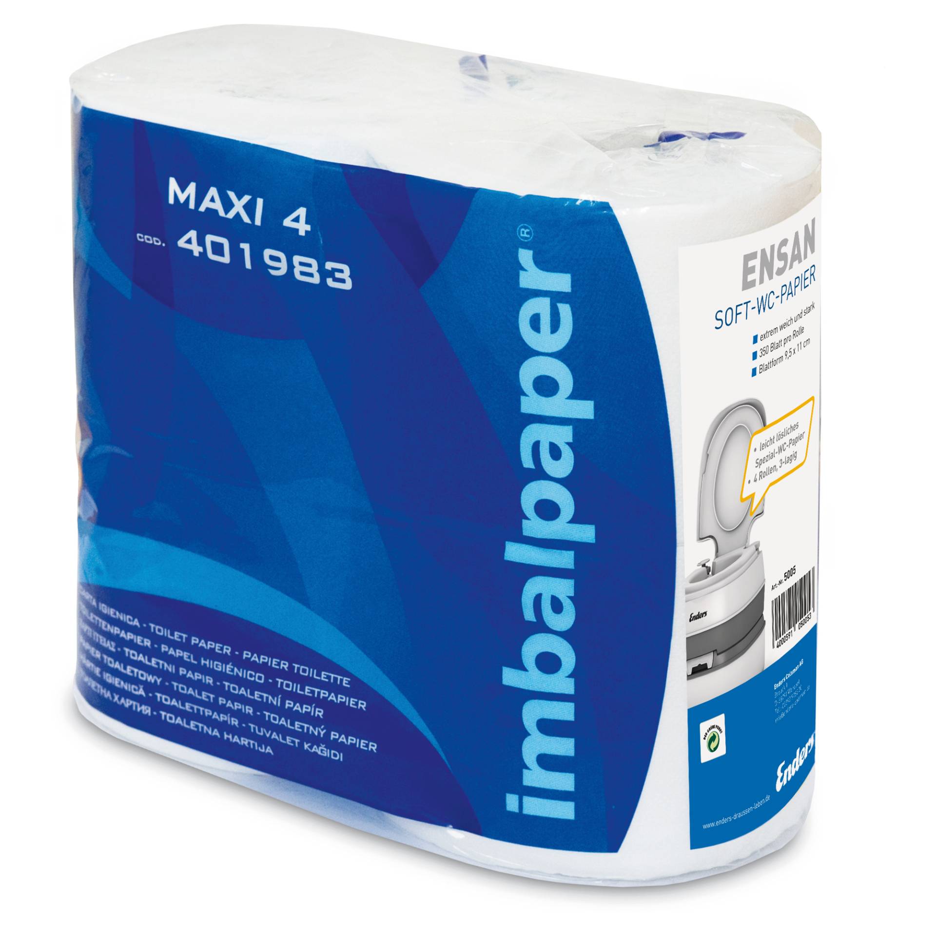 Enders Toilettenpapier 2-lagig 4 Stück Enders Toilettenpapier 2-lagig 4 Stück von Enders