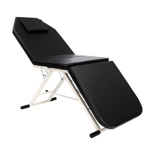 3 Zonen Klappbar Massageliege Massagetisch Klappbar Mobile Massagebett Kosmetikliege Breit HöHenverstellbar Tragbare Massagebank HöHenverstellbarer Armlehnen FüR Physiotherapie Tasche Klappbar Schwarz von Endingfuny