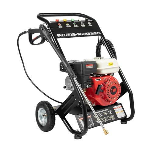 7.5HP Benzin-Hochdruckreiniger Benzinmotor Dampfstrahler mit Spritzpistole 4-Takt Profi Hochdruckreiniger Luftgekühlt Auto und Terrassenreiniger mit 5 Wählbare Düsen Einzylinder Reiniger von Endingfuny