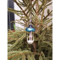 Antike Weihnachtsgelb Ornament Bugle Perlen Glas Konstruktion Kombiniert Silber Seltene Sowjetunion Baumschmuck 1940Er Jahre von Endladesign