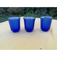 Kobaltblaues Glas, Vintage Wirbelglas, Geschenkidee, Votiv Kerzenhalter, Blaue Wohndekor, Bauernhaus Cottage Deko von Endladesign