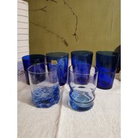 Kobaltblaues Und Blaues Glas, Luminarc, Vintage Geschenkidee, Votivkerzenhalter, Blaues Wohndekor, Bauernhaus Cottage Dekor von Endladesign