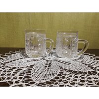 Vintage Kristallglas, 15 Becher Kristall Glas Aus Der Udssr in Den 1970Er Jahren. Klarglas-Bierkrug Embossed Bar Decor von Endladesign