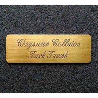Tack Stamm/Pflege Box Platte Fancy Elegante Messing 3 "x 1" Custom Graviert von EndlessEtcEngraving