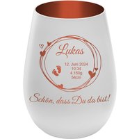 Personalisiertes Geburts-Windlicht Mit Gravur Aus Glas - Frei Gestaltbar Baby Geschenk Name & Datum Erinnerung Zur Geburt von EndlessLoveShopDE