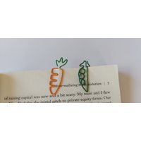Niedliche Büroklammer-Gemüse-Erbsenschoten-Karotten-Kreatives Lesezeichen-Armbandelement-Kawaii-Schulbedarf-Bürobedarf-Buchmarker von EndlessSummeCraftCo