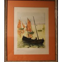 Segelboot Signierte Lithographie von EndlessTreasuresNJ