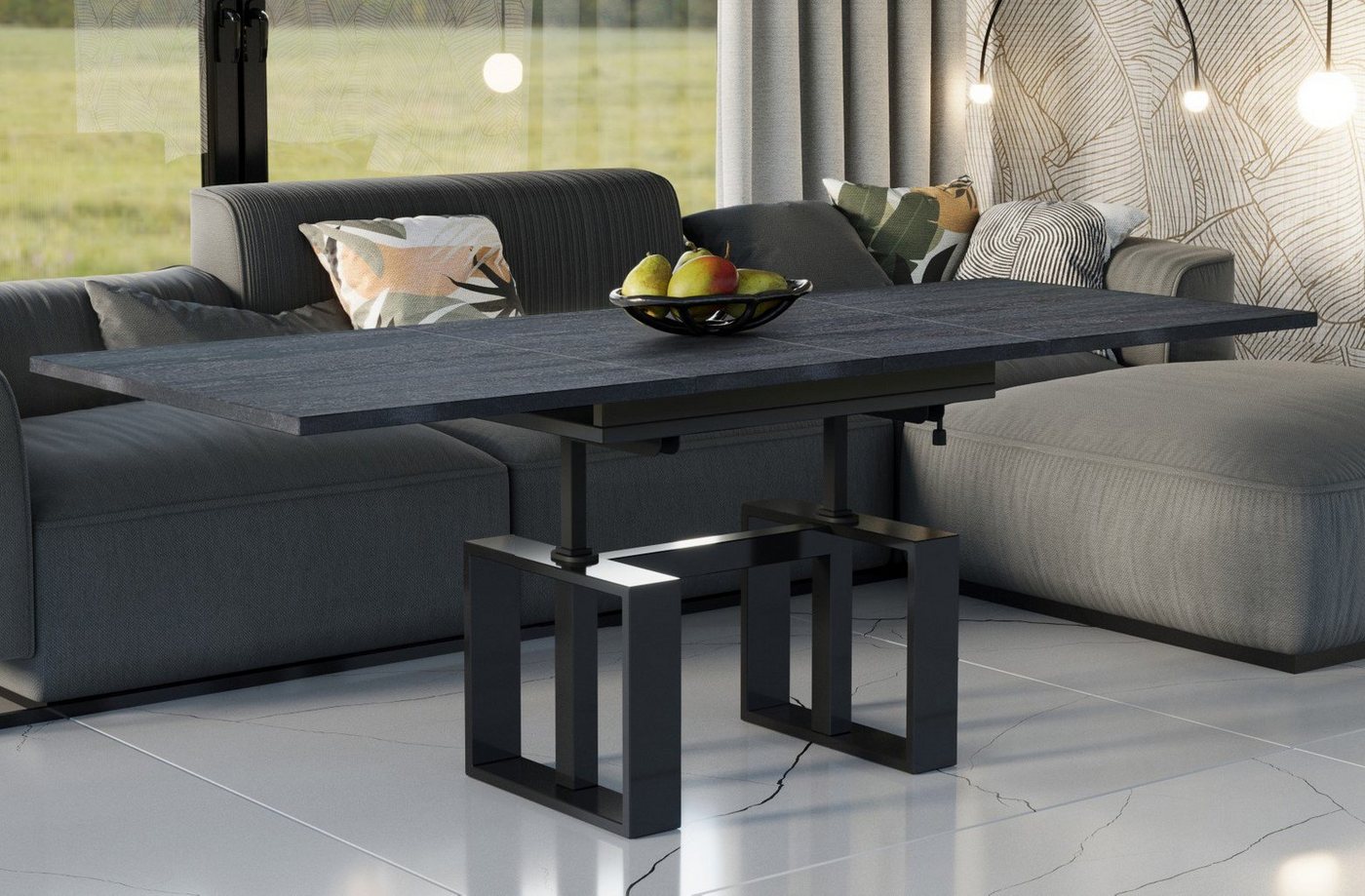 Endo-Moebel Couchtisch Empoli - ausziehbar 110-170cm und höhenverstellbar Doppellift Metall, Couch- & Esstisch, Funktionstisch, modern Design, umwandelbar von Endo-Moebel