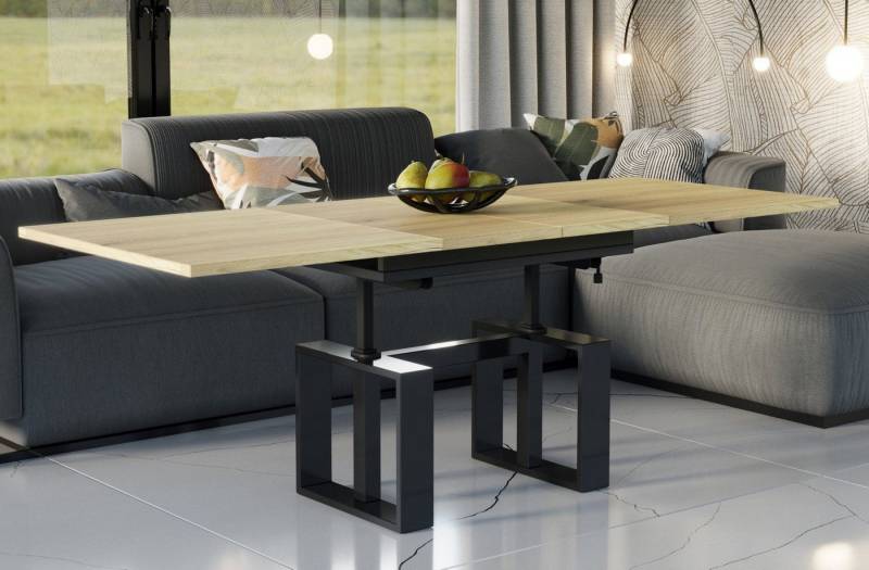Endo-Moebel Couchtisch Empoli - ausziehbar 110-170cm und höhenverstellbar Doppellift Metall, Couch- & Esstisch, modern Design, umwandelbar, Wohnzimmertisch von Endo-Moebel
