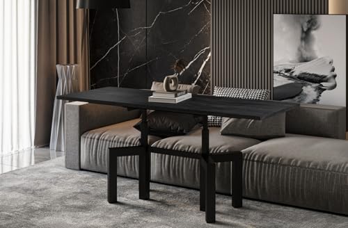 Endo-Moebel Couchtisch Oliana – ausziehbar 110–170 cm und höhenverstellbar Doppellift Metall (Beton Dunkel) von Endo-Moebel