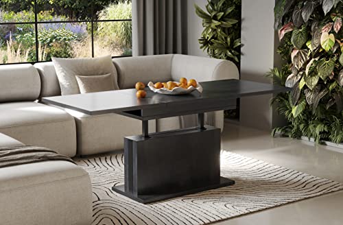 Endo-Moebel Couchtisch Solaris 110-170 cm Esstisch erweiterbar & höhenverstellbar Doppellift (Beton Dunkel) von Endo-Moebel