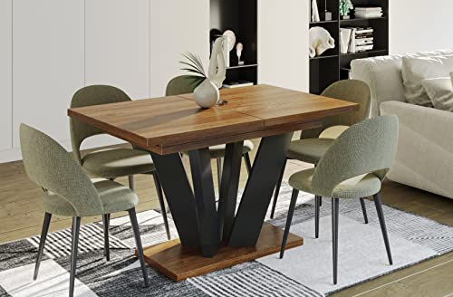 Endo-Moebel Esstisch Alex 130cm auf 210cm erweiterbar Säulen-Tisch Küchentisch ELEGANT (Stirling Eiche) von Endo-Moebel