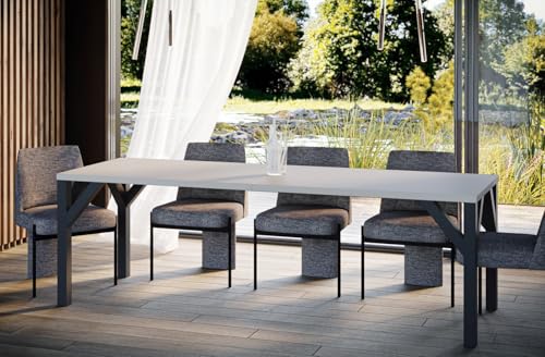 Endo-Moebel Esstisch Baltika 130cm - 185cm erweiterbar ausziehbar Küchentisch Metallgestell schwarz modern (Kaschmir Beige) von Endo-Moebel