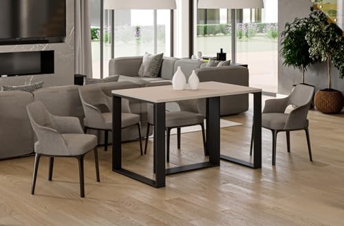 Endo-Moebel Esstisch Borys 130cm - 290cm erweiterbar | Ausziehbarer Küchentisch mit stabilem Metallgestell | Moderner Esszimmertisch für große Familien oder Gäste (Kaschmir Beige) von Endo-Moebel