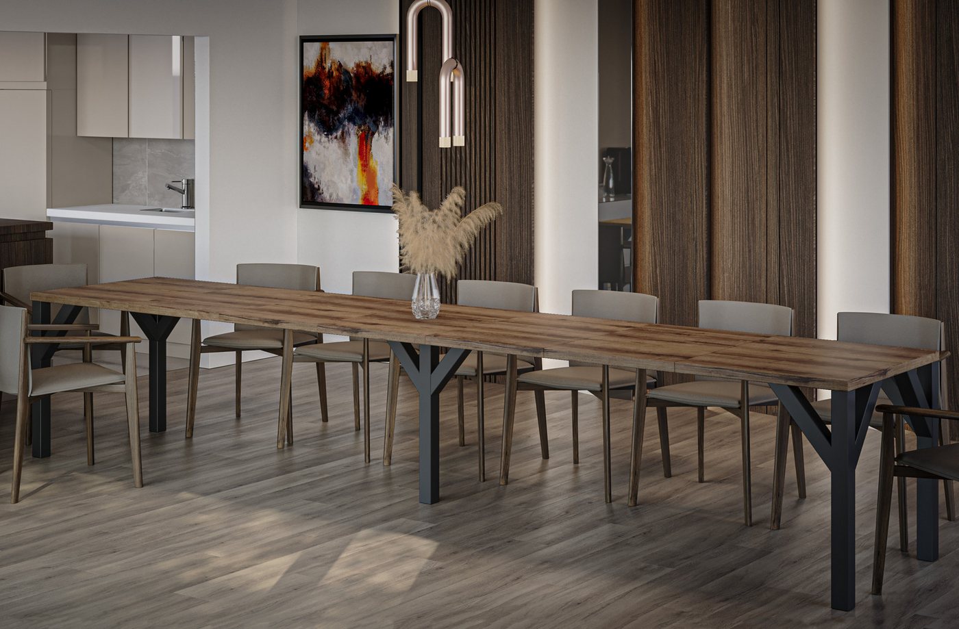 Endo-Moebel Esstisch Dunaj 350cm erweiterbar Esszimmertisch ausziehbar Metallgestell XXL Endo-Moebel Esstisch Dunaj 350cm erweiterbar Esszimmertisch ausziehbar Metallgestell XXL von Endo-Moebel