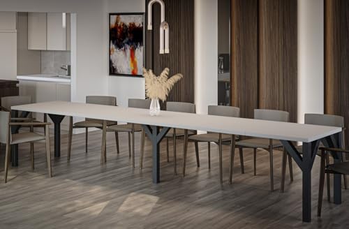 Endo-Moebel Esstisch erweiterbar Dunaj 130cm - 350cm Küchentisch modern ausziehbar (Kaschmir) von Endo-Moebel