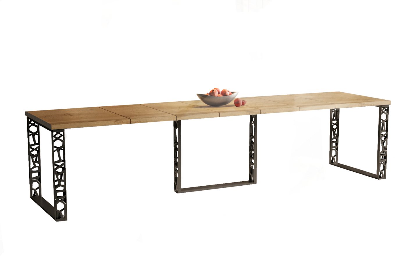 Endo-Moebel Kulissen-Esstisch "Ewerest Max" 130-330cm XXL extra lang ausziehbar erweiterbar Kufen, 5x40cm Erweiterungsplatten, moderner Designtisch, gelochte Kufen Endo-Moebel Kulissen-Esstisch "Ewerest Max" 130-330cm XXL extra lang ausziehbar erweiterbar Kufen, 5x40cm Erweiterungsplatten, moderner Designtisch, gelochte Kufen von Endo-Moebel