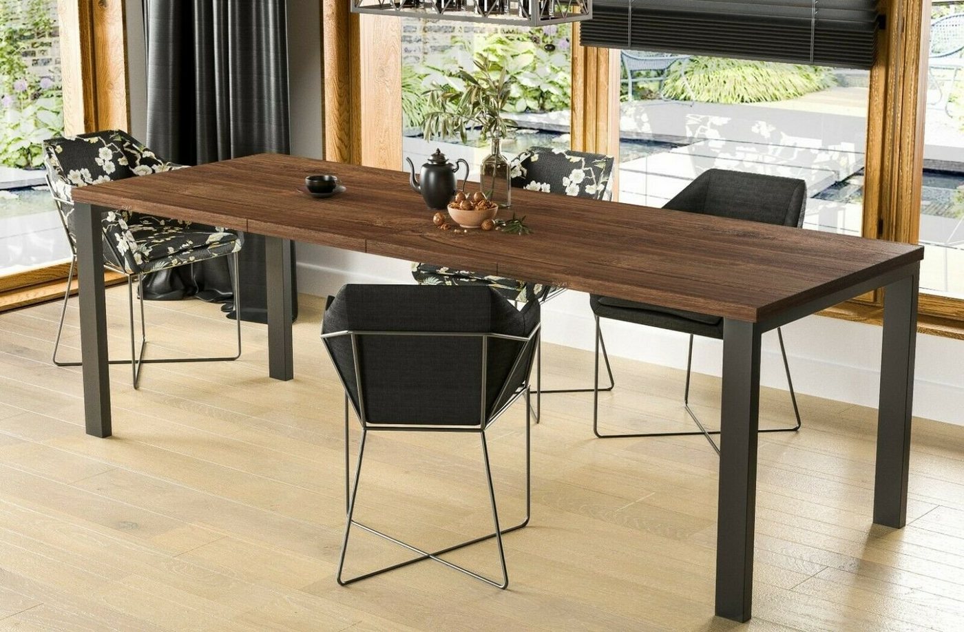 Endo-Moebel Kulissen-Esstisch Garant 80-215cm ausziehbar erweiterbar Metallgestell Küchentisch, 45cm Erweiterungsplatten, Synchronauszug, von 0,8m auf 2,15m Endo-Moebel Kulissen-Esstisch Garant 80-215cm ausziehbar erweiterbar Metallgestell Küchentisch, 45cm Erweiterungsplatten, Synchronauszug, von 0,8m auf 2,15m von Endo-Moebel