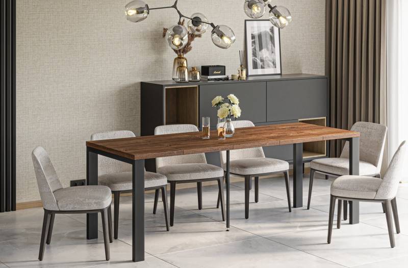 Endo-Moebel Kulissen-Esstisch Garant 80-215cm ausziehbar erweiterbar Metallgestell Küchentisch, 45cm Erweiterungsplatten, Synchronauszug, von 0,8m auf 2,15m Endo-Moebel Kulissen-Esstisch Garant 80-215cm ausziehbar erweiterbar Metallgestell Küchentisch, 45cm Erweiterungsplatten, Synchronauszug, von 0,8m auf 2,15m von Endo-Moebel