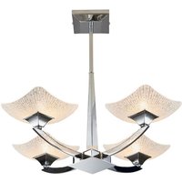 Endon - Ayres - 4 Licht Semi Flush Multi Arm Deckenleuchte Chrom, Savon Effekt Glas, G9 von Endon