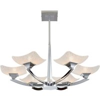 Endon - Ayres - 6 Licht Semi Flush Multi Arm Deckenleuchte Chrom, Savon Effekt Glas, G9 von Endon