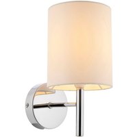 Brio - 1 Licht Innenwandleuchte Chrom, Off White Faux Silk, E14 - Endon von Endon