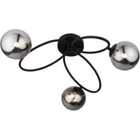 Endon - Ellipse Semi Flush 3-flammige Kugellampe Satin Black, Smoked Mirrored Glass von Endon