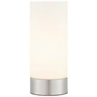 Dara - 1 Leuchte Tischlampe Nickel gebürstet, Matt Opal Duplex Glas, E14 - Endon von Endon