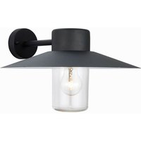 Endon - Fenwick - 1 Licht Outdoor Fisherman Dome Wandleuchte Klarglas, schwarze Farbe IP44, E27 von Endon