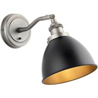 Franklin Wandlampe aus Metall, gealterter Zinnteller, mattschwarze Farbe - Endon von Endon