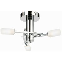 Endon - Havana - 3 Licht Semi Flush Multi Arm Deckenleuchte Chrom, Säure geätztes Glas, G9 von Endon