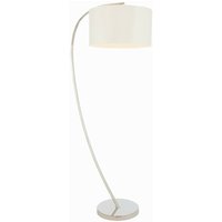 Josephine - 1 Licht Stehleuchte Bright Nickel, Vintage White Faux Silk, E27 - Endon von Endon