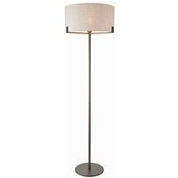 Lighting Hayfield - Stehlampe Brushed Bronze Effect Plate & Naturleinen 1 Light IP20 - E27 - Endon von Endon