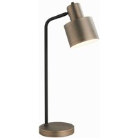 Lighting Mayfield - Tischlampe Dark Antique Bronze Effect Plate & Strukturierte Matt Black Paint 1 Light IP20 - E27 - Endon von Endon