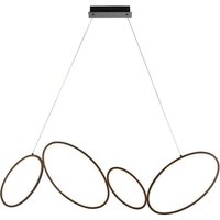 Ovals Moderne Designer 4-Ring-LED-Pendelleuchte strukturiertes schwarzes Finish - Endon von Endon
