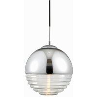 Endon - Paloma - 1 Light Globe Deckenanhänger Klares geripptes Glas, verchromt, E14 von Endon