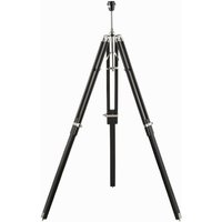 Tripod - Stehlampe Helle Nickelplatte, dunkles Holz, E27 - Endon von Endon