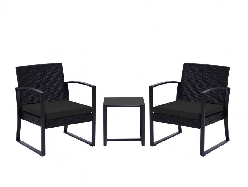 Endorphin Balkonset Balkon und Gartenset 3-tlg. aus Polyrattan, Balkonmöbel Set 3-teilig w von Endorphin