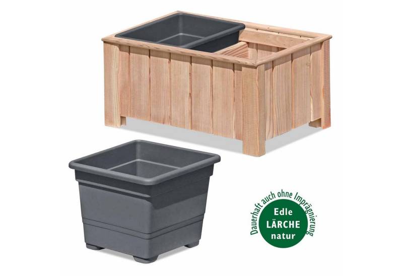 Endorphin Blumenkasten Pflanzkasten 2er Set aus Lärchenholz [69 x 38 x 30cm] von Endorphin