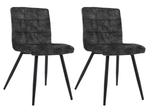 Design Stuhl 2er Pack Anthrazit - moderner Esszimmerstuhl - bequemer Küchenstuhl - Wohnzimmerstuhl - Elegante Stühle für drinnen von Endorphin