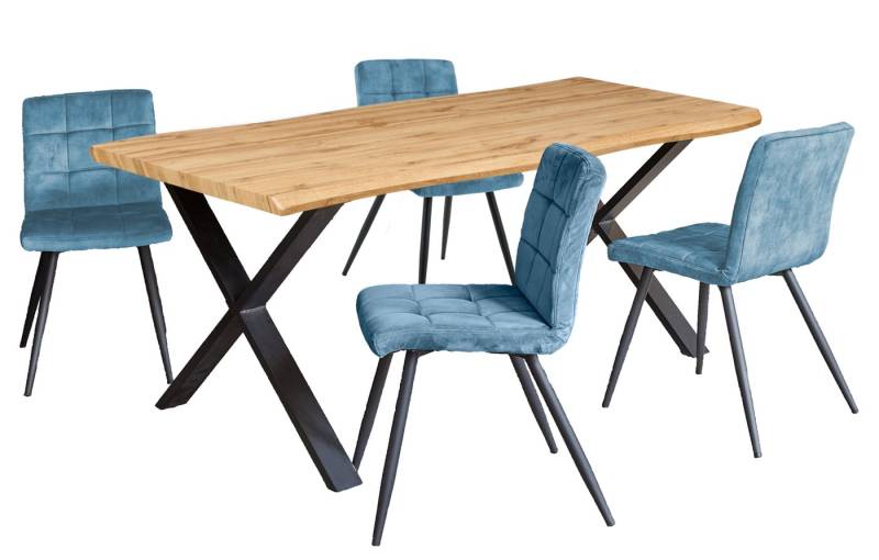 Endorphin Esstisch Design Esstisch-Set mit 4 Stühlen in Blau von Endorphin